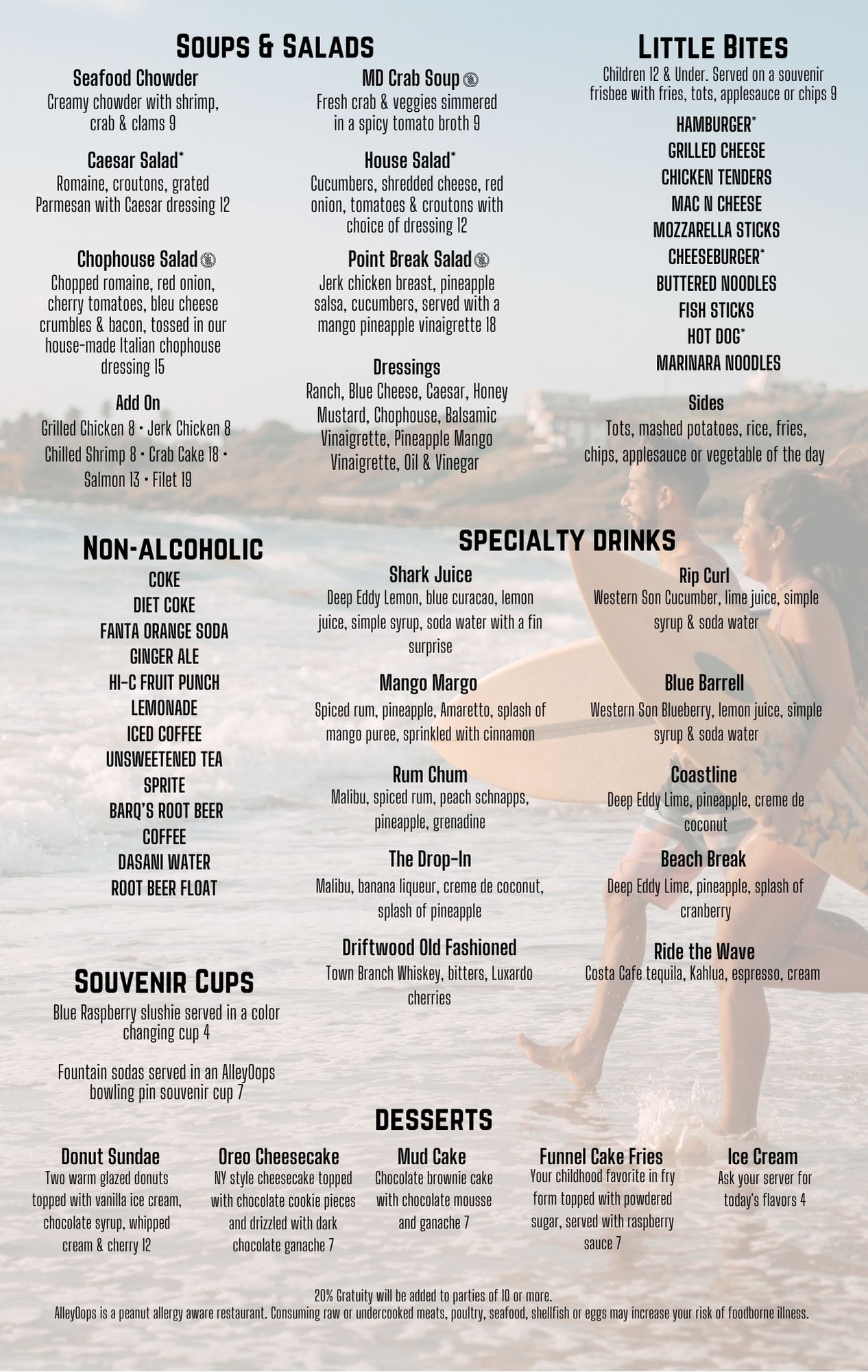 2025 Dinner Menu Back