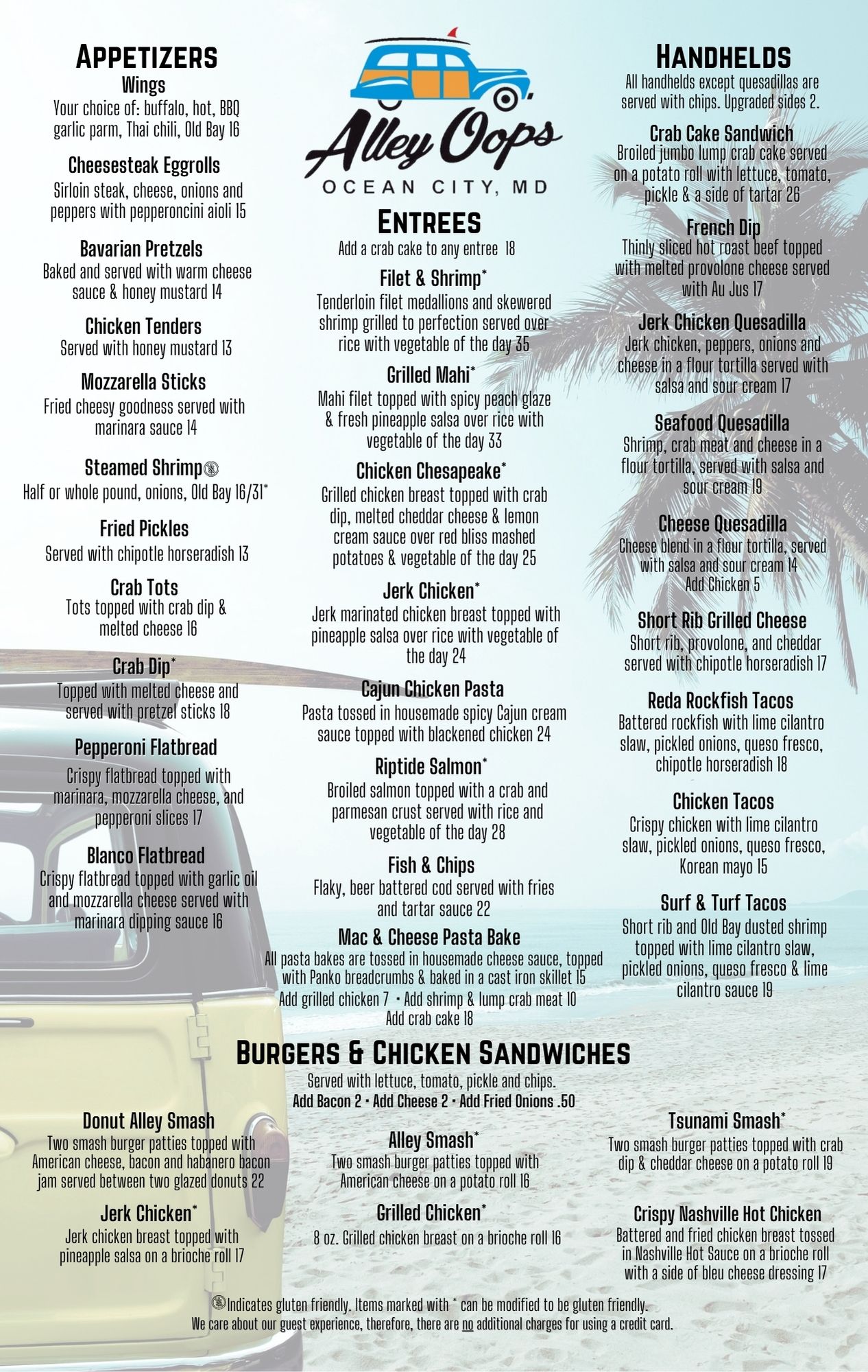 2025 Dinner Menu Front